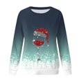 thumbnail image 5 of Kcodviy Chandails à Capuche Décontractés de Noël pour Femmes, Imprimé, Col Rond, Chandail en Molleton Décontracté à Manches Longues, Coupe Ajustée, Chandail à Enfiler, Vêtements, T-Shirts Décontractés à Manches Longues, Chandails d'Entraînement, Blouse Ample, 5 of 5
