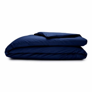 Sleepgram Supima 400 Thread Count Cotton Duvet Cover, Queen, Poseidon Blue