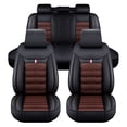 thumbnail image 3 of Maidao Car Seat Covers Leather Set for SEAT for Altea 2004-2015 5 Seats Compatible Airbag Waterproof Front Rear Cushion Protector Black and Coffee, 3 of 7