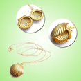 thumbnail image 2 of Riforla Seashell Locket Pendant Gold Locket Gold Brass Sea Shell Necklace Womens Jewelry Gold, 2 of 5