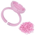 thumbnail image 2 of Eyelash Glue Rings, Plastic Material Quick Blossom Cup Separate Design  For To Hold Eyelash Glue For Easy Grafting Pink,Light Blue,White, 2 of 8