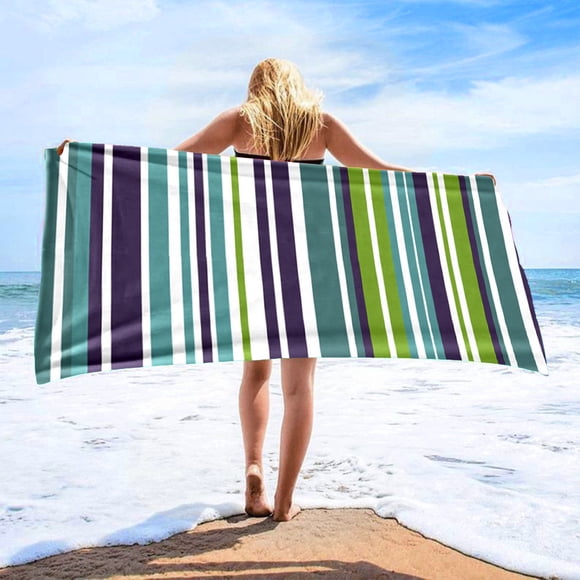 Fridja Stripe Bath Towel, 27 x 55 Inches Microfiber Bath Towels, Super Soft, Absorbent and Quick Dry Towels for Bathroom, Pool, Beach, Swim, and Yoga, Bathroom Towels for Daily Use