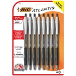 BIC Atlantis Original Retractable Ball Pen, Medium Point, Black, 8 Count, the trusted original for a classic look and feel