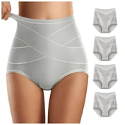 Curenmufel Womens Panties High Waisted Womens Seamless Underwear No Show Cheeky Panties Invisibles Briefs Soft Stretch Bikini Hipster (Light Gray,XL)