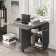 thumbnail image 4 of AKDSteel Folding Dining Table, Kitchen Dining Drop Leaf Dining with 6 Wheels and 2-Layer Storage Shelf, Space Saving Dining Table for Small Spaces, 4 of 8