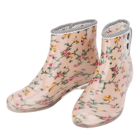 Peahefy Bottes de Pluie Antidérapantes pour Femme, Bottes de Pluie pour Femmes Imperméables Antidérapantes à Imprimé Chaussures de Jardin