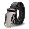 thumbnail image 4 of Volkmi Belt Wholesale Men's Scratch Resistant Hemming Microfiber Belt Men's Automatic Buckle Belt Lychee Pattern Belt 120cm_ Hemming Hollow Gold Leopard, 4 of 6