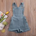 thumbnail image 2 of Unisex Infant Baby Square Neck Romper Pure Color Strap Bodysuit, 2 of 8