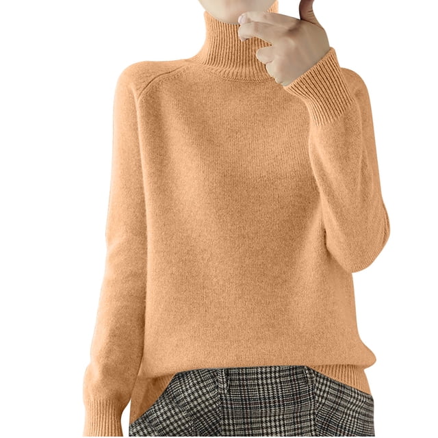 AherBiu Chandails pour Femmes Col Roulé Chandail Épais Chaud Tricoté Hiver Manches Longues Hauts de Chandail