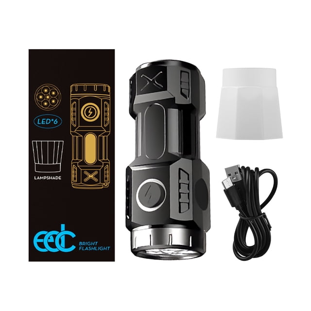 TopLLC Ultra Bright And Strong Light Flashlight Charging Outdoor Portable Long-range Flashlight Multi-core Wick Burst Flashlight