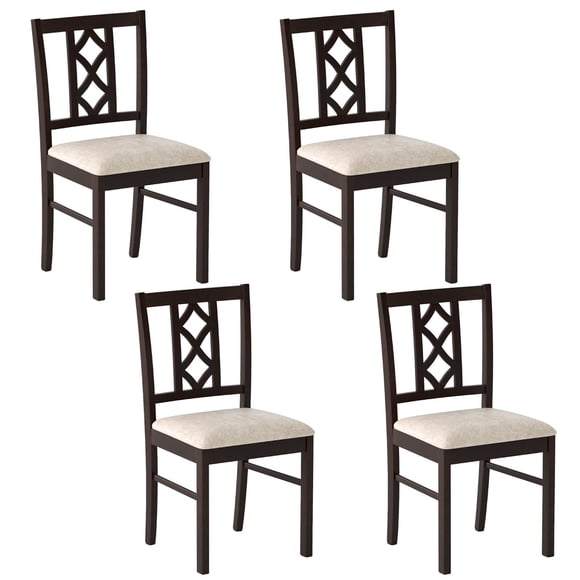 Costway Dining Chairs Set of 4 with Hollowed Backrest & Padded Seat for Living Room Kitchen