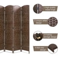 thumbnail image 2 of FDW Room Divider Folding Privacy Divider 6 Ft Indoor Wall Divider Portable Partition Wood Screen, Brown (4 Panel), 2 of 8