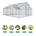 thumbnail image 4 of Walk-In Chicken Coop – Large 9.84x19.68x6.56 FT – Sturdy Metal Poultry Enclosure – Spire Roof & Security Lock – Hens, Ducks & Rabbits – Backyard & Farm – Natural, 4 of 8