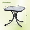 thumbnail image 3 of Gymax Outdoor Side Table Square Patio Table w/ Tempered Glass Top Small Coffee Table, 3 of 10