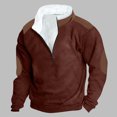 thumbnail image 1 of Mode Hommes Hiver Fermeture Éclair Hauts Décontractés Manches Longues Chandail en Molleton Col en V, 1 of 1