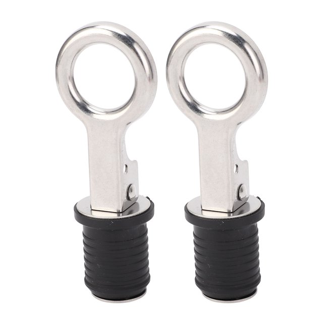 2PCS Boat Plug Snap Handle, Boat Plugs Snap Handle Drain Plug, Stainless Steel Drain Snap Plug Rubber Boat Plug, Marine Boat Drain Twist Plug, Marine Boat Rubber Plug