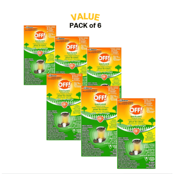 OFF! Backyard Mosquito Repellent Lamp Refills, Ideal for Camping and Outdoors, Up to 6 Hours of Protection, 2 Diffusers (Pack of 6)