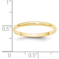 thumbnail image 4 of 10KY 2mm LTW Half Round Band Size 7 Size 7, 4 of 4