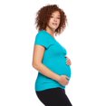thumbnail image 3 of Paisley Sky Maternity Short Sleeve V-Neck Tee, 3 of 6