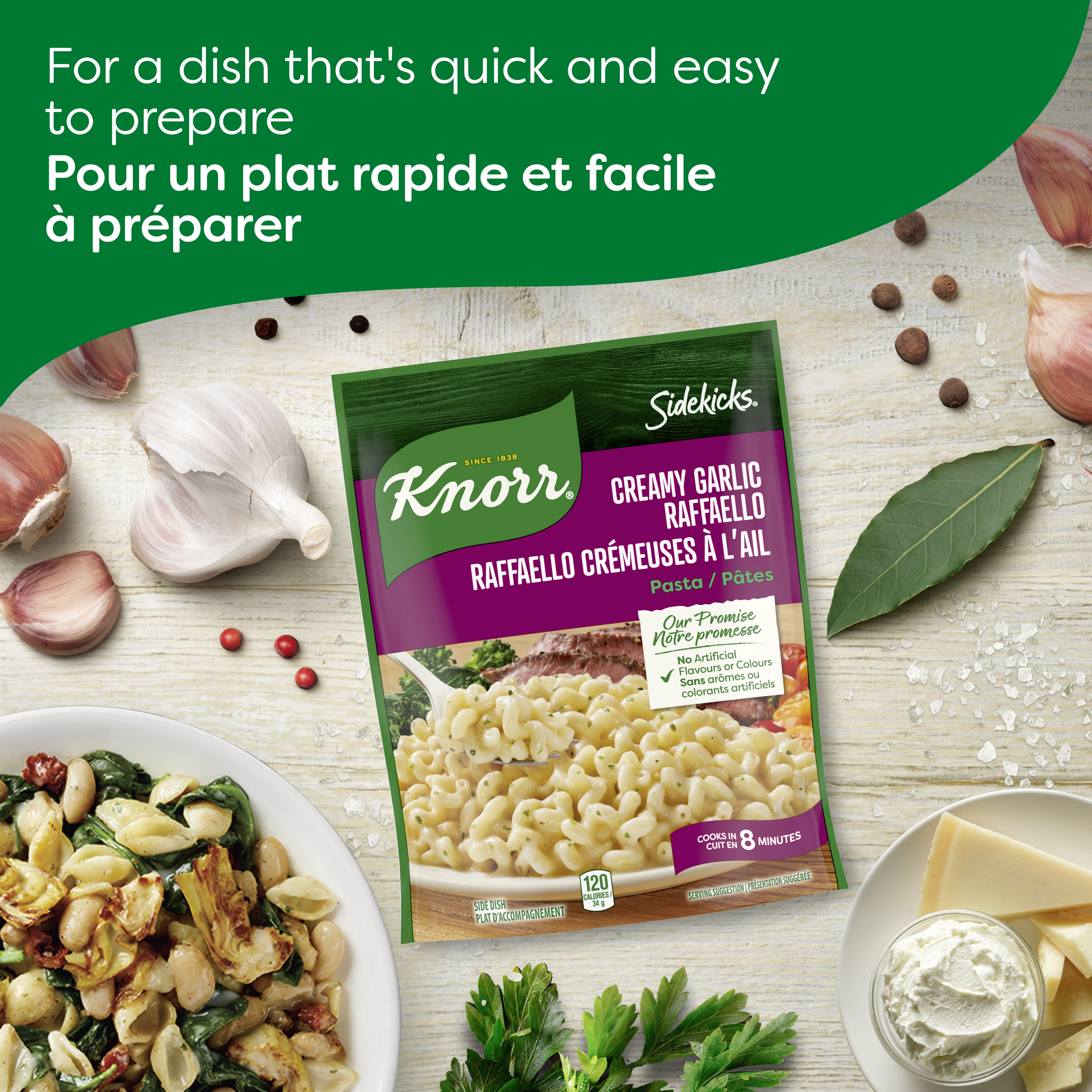 Knorr Sidekicks Creamy Garlic Raffaello Pasta Side Dish