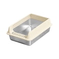 thumbnail image 1 of Khaki Khaki Stainless Steel Cat Litter Box Semi Enclosed Top Entry Design High Sided To Prevent Scatter For Large Cats Or Obese Pets Easy To Clean, 1 of 6
