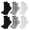 Grey, variant on LckLvx 6 Pairs Ruffle Socks for Woman Lightweight Breathable Knit Frilly Ankle Socks Solid Color Daily Dress Socks