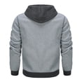 thumbnail image 3 of Pisexur Mens Winter Jacket Man Color Match Drawstring Zipper Pockets Hooded Coat Mens Winter Coat Windbreaker Jacket Warming Jacket, 3 of 3