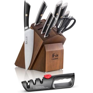 Cangshan ELBERT Series German Steel Forged Knife Block Sets (10-Piece, Black)