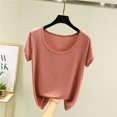 thumbnail image 2 of Yuyuzo Hauts de Pyjama Grande Taille pour Femmes Manches Courtes Haut de Pjs Col Rond Chemises de Nuit Doux Confortables Vêtements d'Intérieur, 2 of 3
