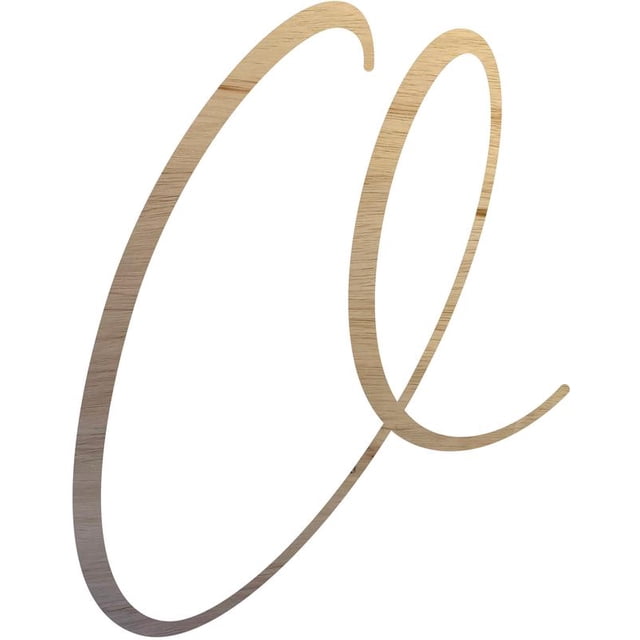 Unfinished Wood Letter O, Craft Alphabet 3'' Tall Wooden Letter Wall Décor, Bellany Script Font