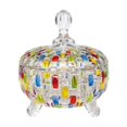 thumbnail image 2 of Dvkptbk Crystal Jar Hand-Painted Colored Glass Candy Jar with Woven Pattern Fruit Contrasting Vase Colored Glass Crystal Candy Jar Kitchen Gadgets, 2 of 9