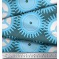 thumbnail image 3 of Soimoi Blue polyester Crepe Fabric Gear Parts Hardware Printed Craft Fabric by the Yard 42 Inch Wide, 3 of 3