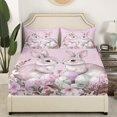 thumbnail image 3 of Erosebridal Purple Rabbit Full Sheet Sets For Teens,Floral Eggs Bedding Full Size,Easter Decor,Lightweight,4-Piece, 3 of 7