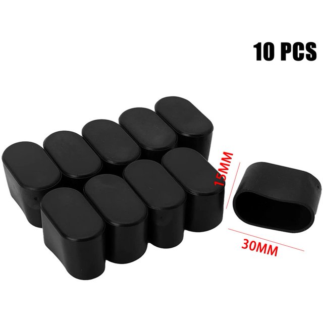 MYG 10 X Rubber Chair Leg Cap Oval Covers Furniture Table Feet Floor Protectors