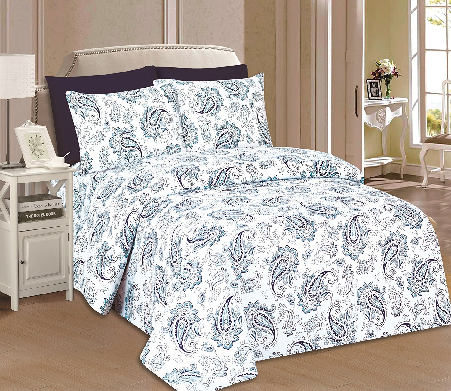 Ensemble de Draps 4 Mc Ultra Doux Imprimés Beverly Hills 1800 Series (Simple, Hubery)