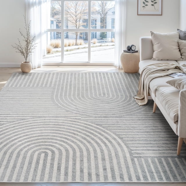 Boho Area Rug x Machine Washable Rugs for Living Room Non Slip Soft Carpet Geometric Jacquard Textu Carpet for Bedroom Dining Room Nursery Office Living Room Rug -