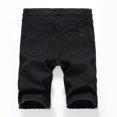 thumbnail image 4 of Cameland Men's Ripped Denim Trunks Stretchy Washed Jeans Trunks Cut-off Classic Fit Biker Jeans Trunks, 4 of 6