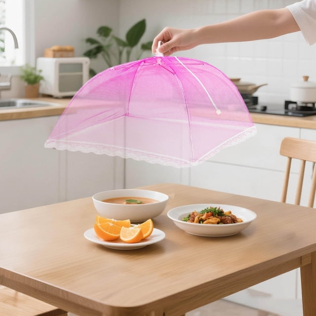 Housse Alimentaire en Maille Réutilisable, Protecteur d'Écran Pliable pour Gâteaux, Fruits, Pique-Nique, BBQ et Repas Intérieur Extérieur