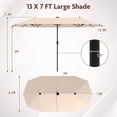 thumbnail image 3 of Costway 13 FT Large Patio Umbrella with LED Solar Lights Crank Handle 12 Heavy-Duty Ribs Beige, 3 of 10