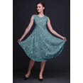 thumbnail image 4 of Bimba Robe d'Été Sans Manches à Col Rond pour Femmes, Imprimée de Moineau Vert et de Chardonneret Doré, Tenue Décontractée - Grand, 4 of 6
