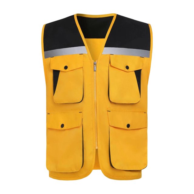 Mineart Safety Vest for Men Reflective Hi Vis Zip Up Work Waistcoat Multi Pocket for Outdoor Working