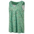 thumbnail image 3 of Innerwin Haut d'Été Col en V Débardeurs pour Femmes Imprimé Floral Boho T-Shirts Verts 4TG, 3 of 5