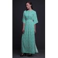 thumbnail image 4 of Bimba Robe Longue Maxi d'Été en Rayonne à Imprimé Floral Lotus, Manches Kimono, Fente - Petit, 4 of 6