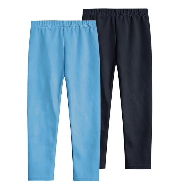 Timegard Girls Clothes 2pc Slim Fitting Pants Lightweight Solid Color Everyday Casual Stretch Leggings
