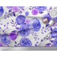 thumbnail image 2 of Soimoi Blue Moss Georgette Fabric Watercolor Floral Decor Fabric Printed BTY 42 Inch Wide, 2 of 3