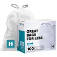 thumbnail image 1 of Plasticplace Trash Bags, Compatible with Simplehuman Code H, 8-9 Gallon Trash Can Liners, White Drawstring Garbage Bags, 100 Count Heavy Du, 1 of 7