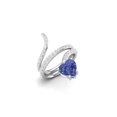 thumbnail image 2 of 7MM Heart Shape Wrap Bypass Ring Natural Tanzanite 925 Silver Women Rings, 2 of 3