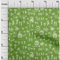 thumbnail image 2 of oneOone Cotton Poplin Green Fabric Asian Floral Block Craft Projects Decor Fabric Printed by The Yard 56 Inch Wide, 2 of 4