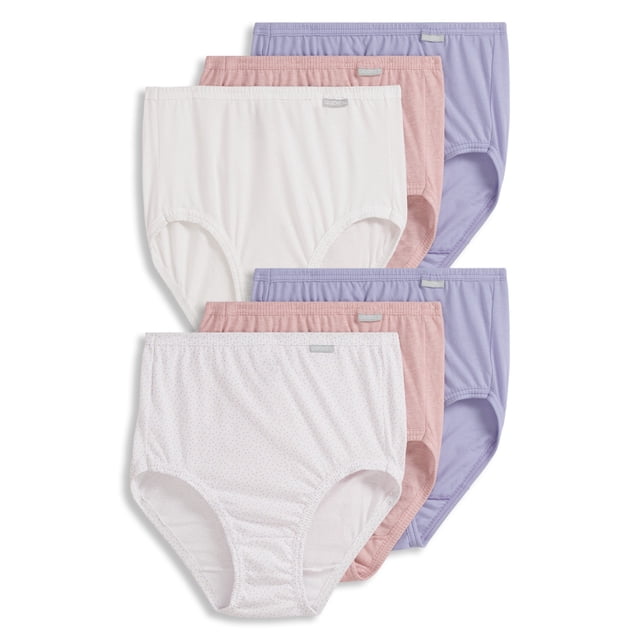 Jockey Culotte Elance pour Femmes - Lot de 6 Présentant des Culottes Taille Haute, Couvrance Totale en Coton Peigné à 100 %, Filé à l'Anneau pour une Sensation Douce et Respirante. Comprend un Mélange de Motifs Unis et à Motifs dans des Teintes pastel, avec des Ceintures Recouvertes de Tissu et des Ouvertures pour les Jambes pour un Confort Accru. Convient pour Lavage et Séchage à la machine.