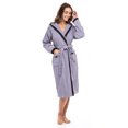 thumbnail image 2 of Women’s Waffle Weave Robe Ladies Hooded Bathrobe 100% Terry Cotton Spa Robes Gray XL, 2 of 8